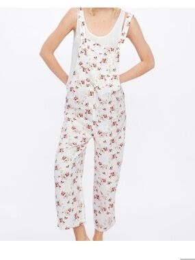 Zara floral linen overalls